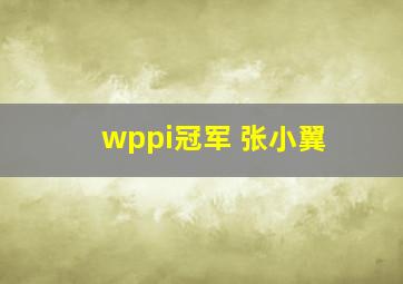 wppi冠军 张小翼